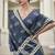 Navy blue pure mal mal silk saree