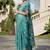 Turquoise pure mal mal silk saree