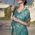 Turquoise pure mal mal silk saree