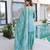 Sky blue embroidered fendi crush designer sharara set with dupatta