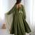 Green color soft french creap embroidery work party wear long gown