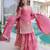 Pink embroidered fendi crush designer sharara set with dupatta
