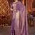 Purple Color Hand Embroidery Work Satin Silk Saree