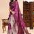Wine lichi silk embroidered wedding wear saree