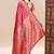 Red lichi silk embroidered wedding wear saree