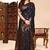 Black lichi silk embroidered wedding wear saree