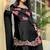 Black pure satin heavy embroidered salwar kameez set