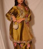 Trendsetter japan satin embroidered farshi salwar suit