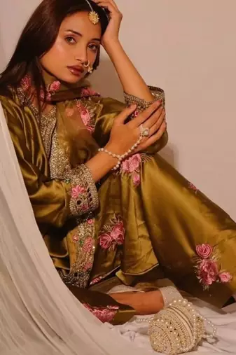 Trendsetter japan satin embroidered farshi salwar suit