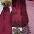 Cherry maroon pakistani suit - satin rayon top with duppata and palazzo