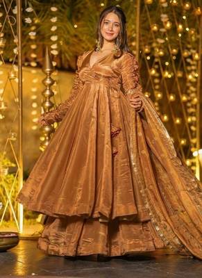 Designer fendy silk anarkali suit with 5mm sequence work 1
