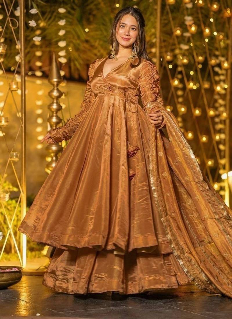 Designer fendy silk anarkali suit with 5mm sequence work