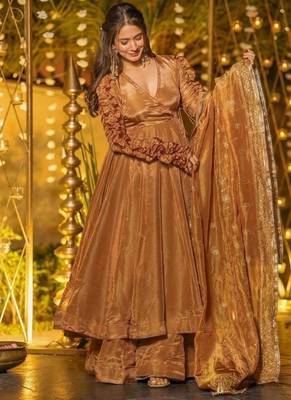 Designer fendy silk anarkali suit with 5mm sequence work 2