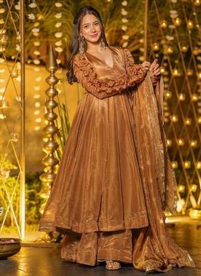 Designer fendy silk anarkali suit with 5mm sequence work 3