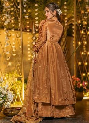 Designer fendy silk anarkali suit with 5mm sequence work 4