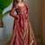 Rust cosmos silk maxi anarkali with koti & pent set