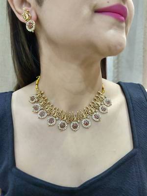 Antique gold plated necklace set 1