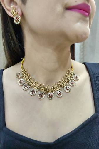 Antique gold plated necklace set