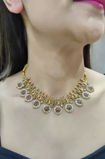 Antique gold plated necklace set