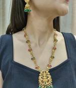 Antique gold plated temple jewelry necklace set