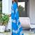 Blue block print soft pure cotton saree with blouse.