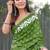 Green block print soft pure cotton saree with blouse.