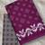 Purple block print soft pure cotton saree with blouse.