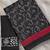 Black block print soft pure cotton saree with blouse.
