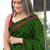 Green block print soft pure cotton saree with blouse.