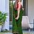 Green block print soft pure cotton saree with blouse.