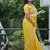 Yellow Color Embroidered Lace Border with Real Mirror Work Faux Georgatte Saree