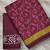 Wine block print soft pure cotton saree with blouse.