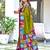 Mehendi block print soft pure cotton saree with blouse.