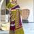 Mehendi ikkat print soft pure cotton saree with blouse.