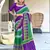 Purple ikkat print soft pure cotton saree with blouse.