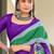 Purple ikkat print soft pure cotton saree with blouse.