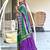 Purple ikkat print soft pure cotton saree with blouse.