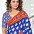 Blue ikkat print soft pure cotton saree with blouse.