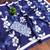 Blue floral print soft pure cotton saree with blouse.