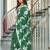 Green floral print soft pure cotton saree with blouse.
