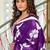 Purple floral print soft pure cotton saree with blouse.