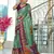 Light green floral print soft pure cotton saree with blouse.