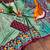 Light green floral print soft pure cotton saree with blouse.