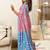 Baby pink floral print soft pure cotton saree with blouse.