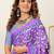 Purple floral print soft pure cotton saree with blouse.