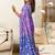 Purple floral print soft pure cotton saree with blouse.