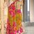 Mustard floral, batik print soft pure cotton saree with blouse.