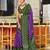 Purple floral print soft pure cotton saree with blouse.