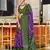 Purple floral print soft pure cotton saree with blouse.