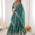 Terrific Sea Green Sequins Silk Mehendi Wear Lehenga Choli With Dupatta